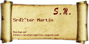 Sréter Martin névjegykártya