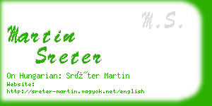 martin sreter business card